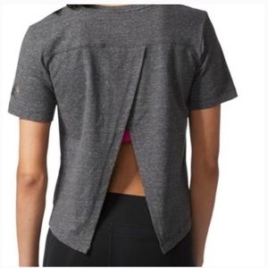 Adidas Grey Open Back Short Sleeve T-Shirt